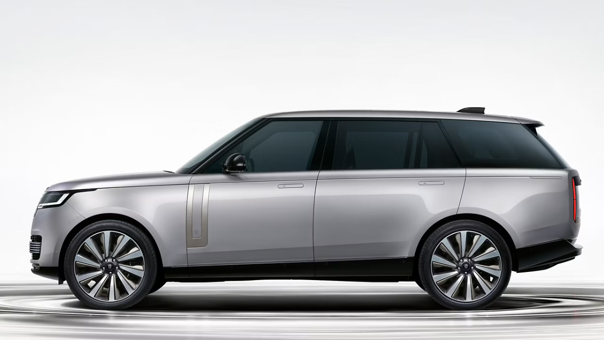 Bespoke Range Rover SV Ultra arrives at ₹3.80 Crore 1 Silver side bodywork, multi-spoke alloy wheels, side vent accent, tinted windows, and roof profile SUV.