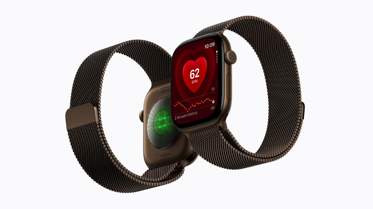 New Apple Watch Series 12 arrives in India starting at Rs 56,900 1 Apple Watch Series 12 sits in dark bronze with a matching Milanese Loop, its rear glowing green sensors turned toward the left.