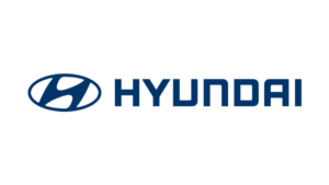 A blue oval emblem on the left sits beside HYUNDAI lettering on the right on white for the Hyundai Lounge Edition.