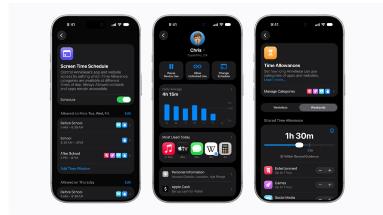 Software update adds live video filtering and custom app limits